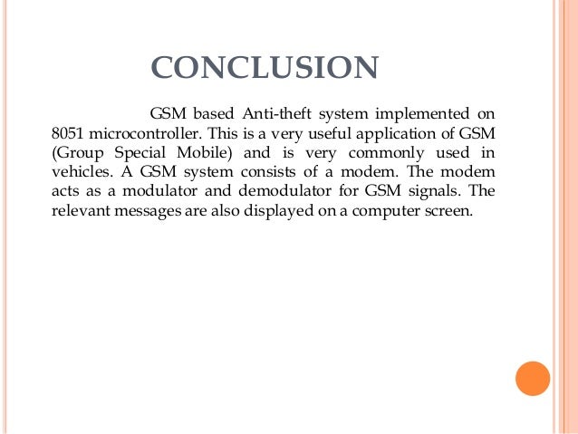 gsm based vehicle theft control system ppt